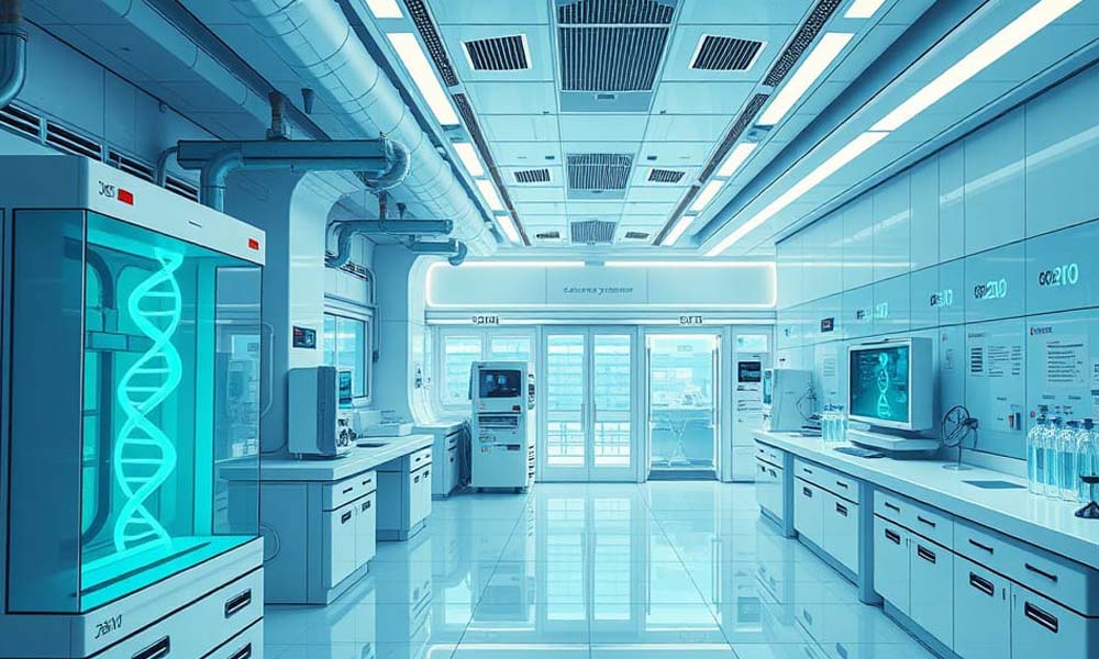 Laboratoire biologique illustrant l'article sur les tests ADN destinés à établir ou pas la filiation.