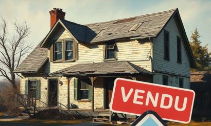 Façade d’une maison délabrée illustrant les vices cachés et les recours possibles après un achat immobilier.